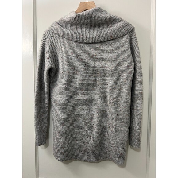 Loft Women's Cowl Neck Sweater Grey Multicolor Flecked Turtleneck Size XS - Picture 2 of 6